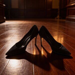 Colour Cherie Size 40 Black Soft Stilettos